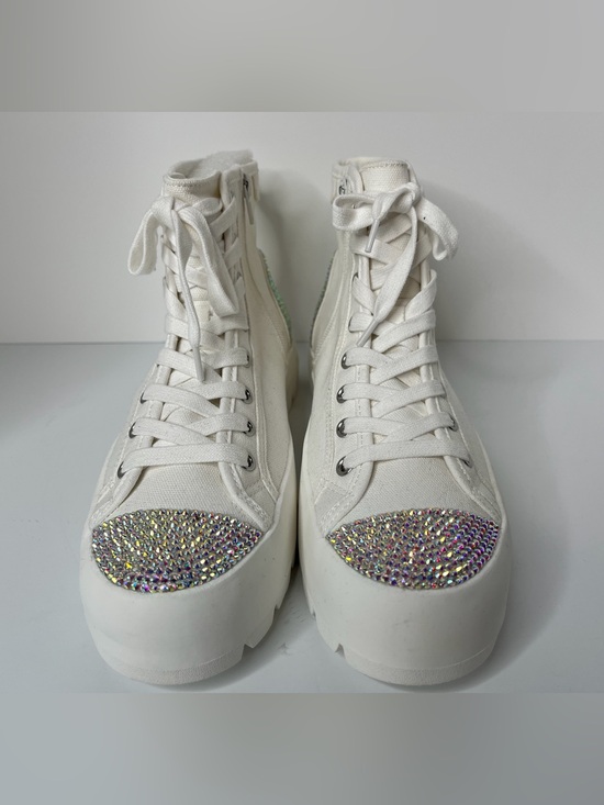 Steve Madden Shoes - Custom White Rhinestone Toe High-Top Platform boots